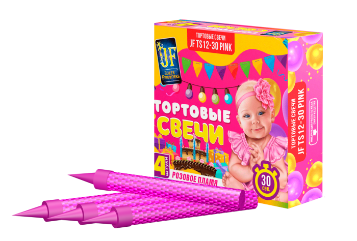 Тортовые свечи гендерные 30 сек Joker Fireworks артикул TS12-30 