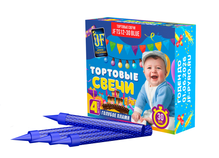 Тортовые свечи гендерные 30 сек Joker Fireworks артикул TS12-30 