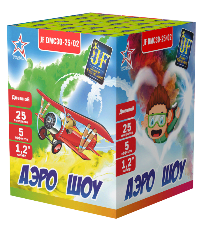 Дневной салют Аэро Шоу 25 залпов Joker Fireworks артикул JF DMC30-25/02 