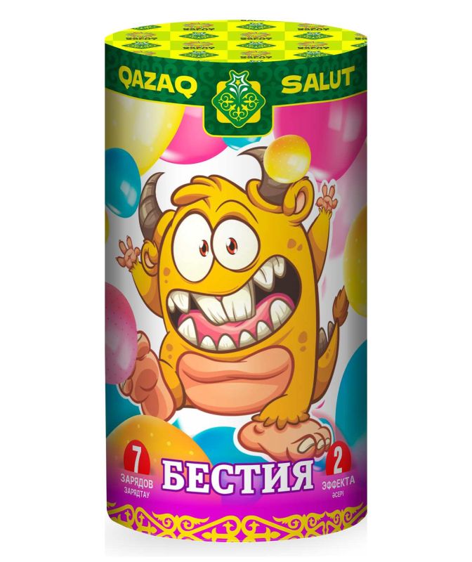 Бестия 7 залпов + фонтан QAZAQ SALUT артикул QS TB32 